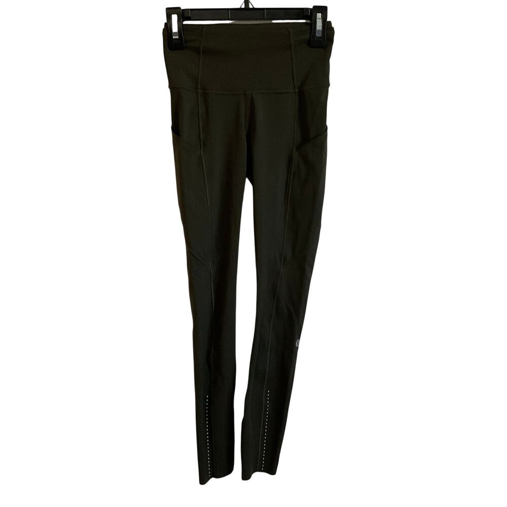 Lululemon Dark Green Fast Free Women’s 24” Leggings‎ with Pockets - Size 0